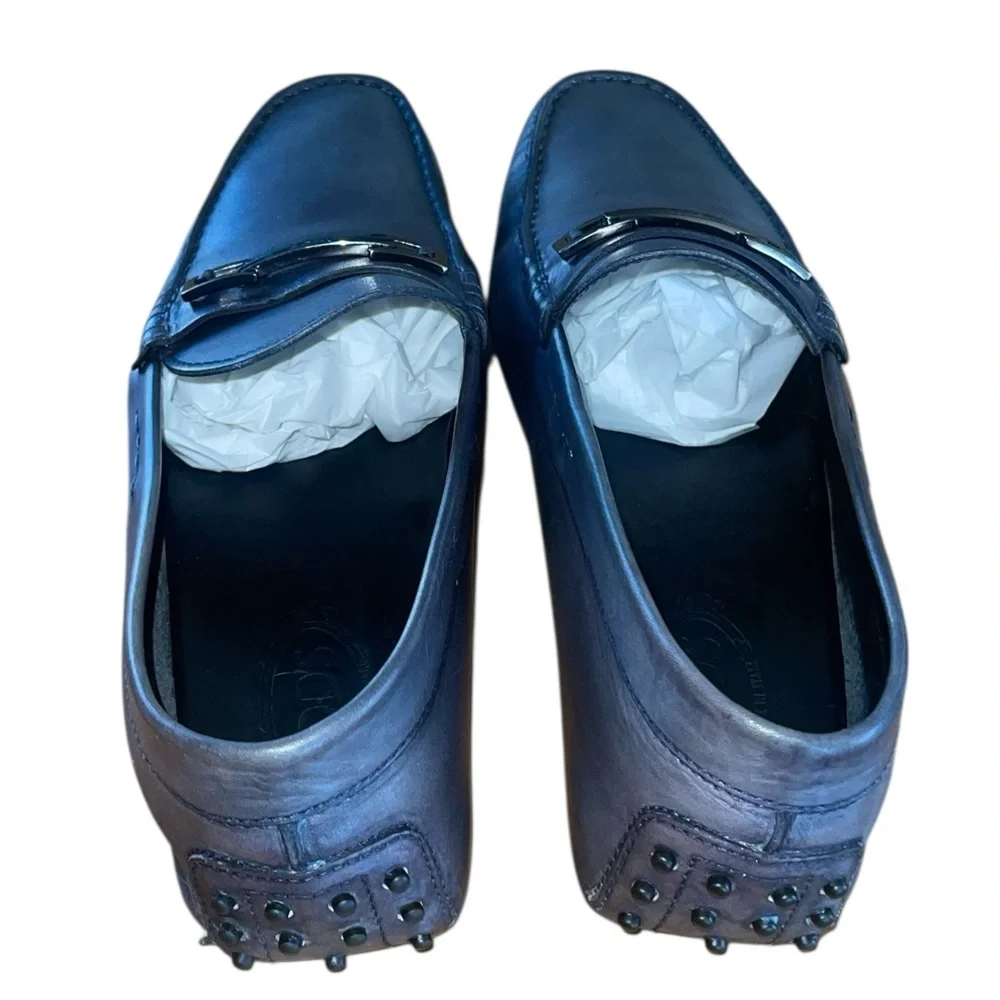 Tod’s buckle- detailed rubber pebble out sole Italian design loafer. Size 11 GUC - Picture 11 of 16
